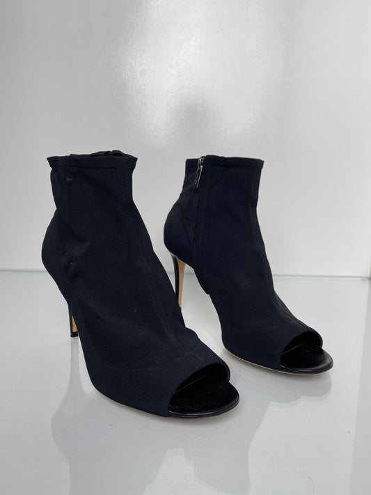 Jimmy Choo Black Mesh Peep Toe Heels, 40