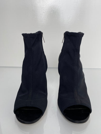 Jimmy Choo Black Mesh Peep Toe Heels, 40