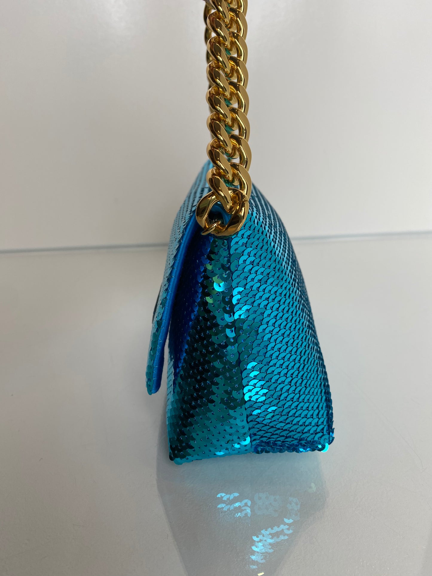 Tom Ford Label Teal Mini Sequin Bag GHW