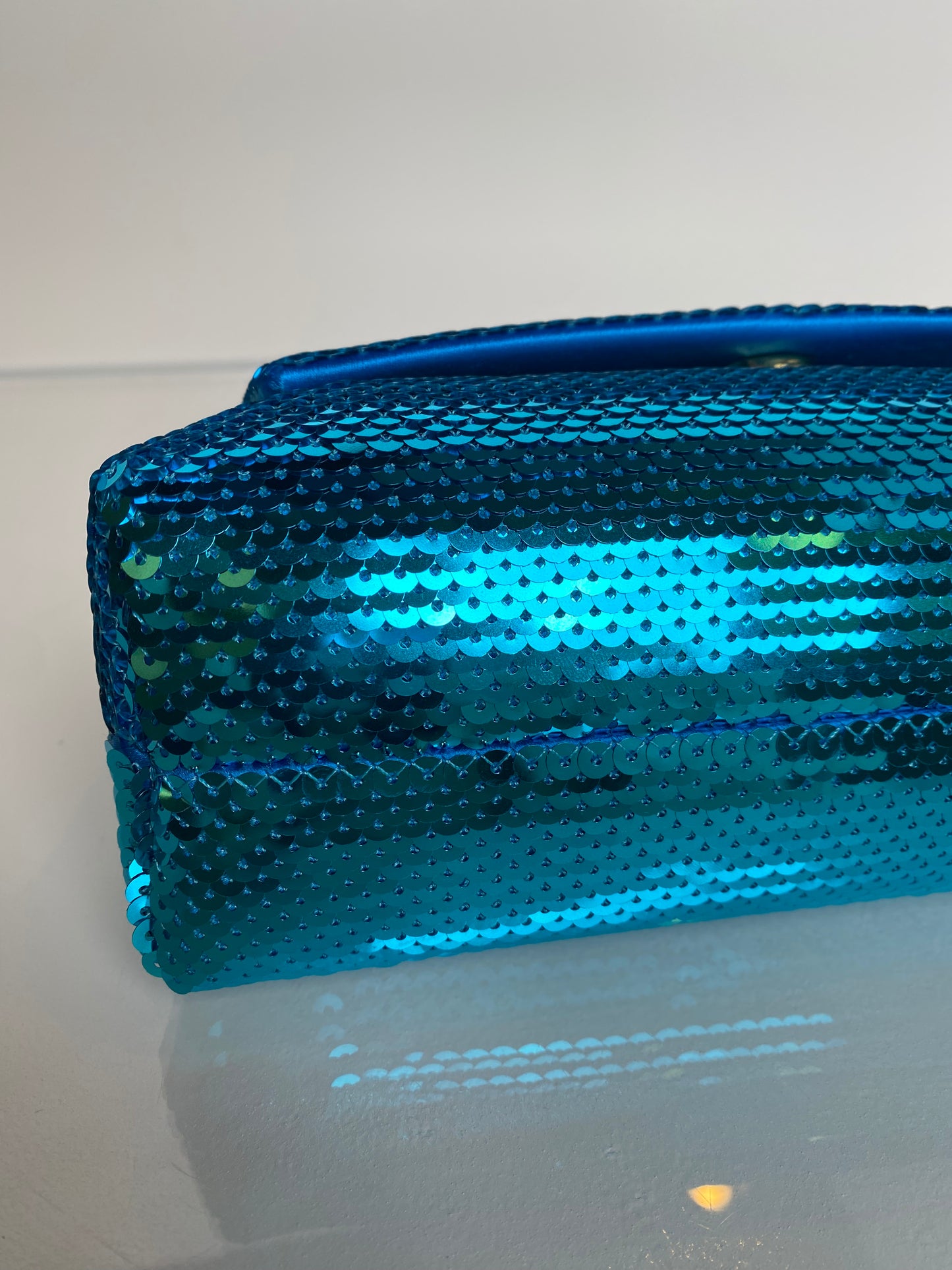 Tom Ford Label Teal Mini Sequin Bag GHW