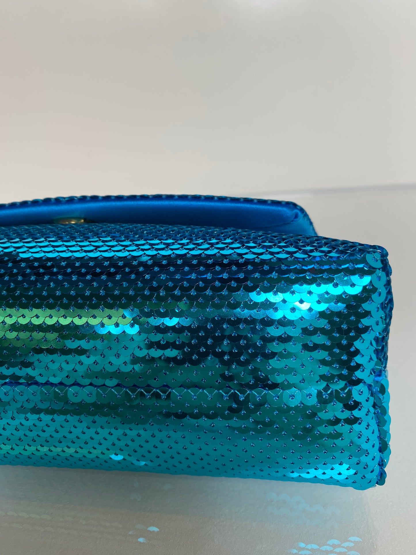 Tom Ford Label Teal Mini Sequin Bag GHW