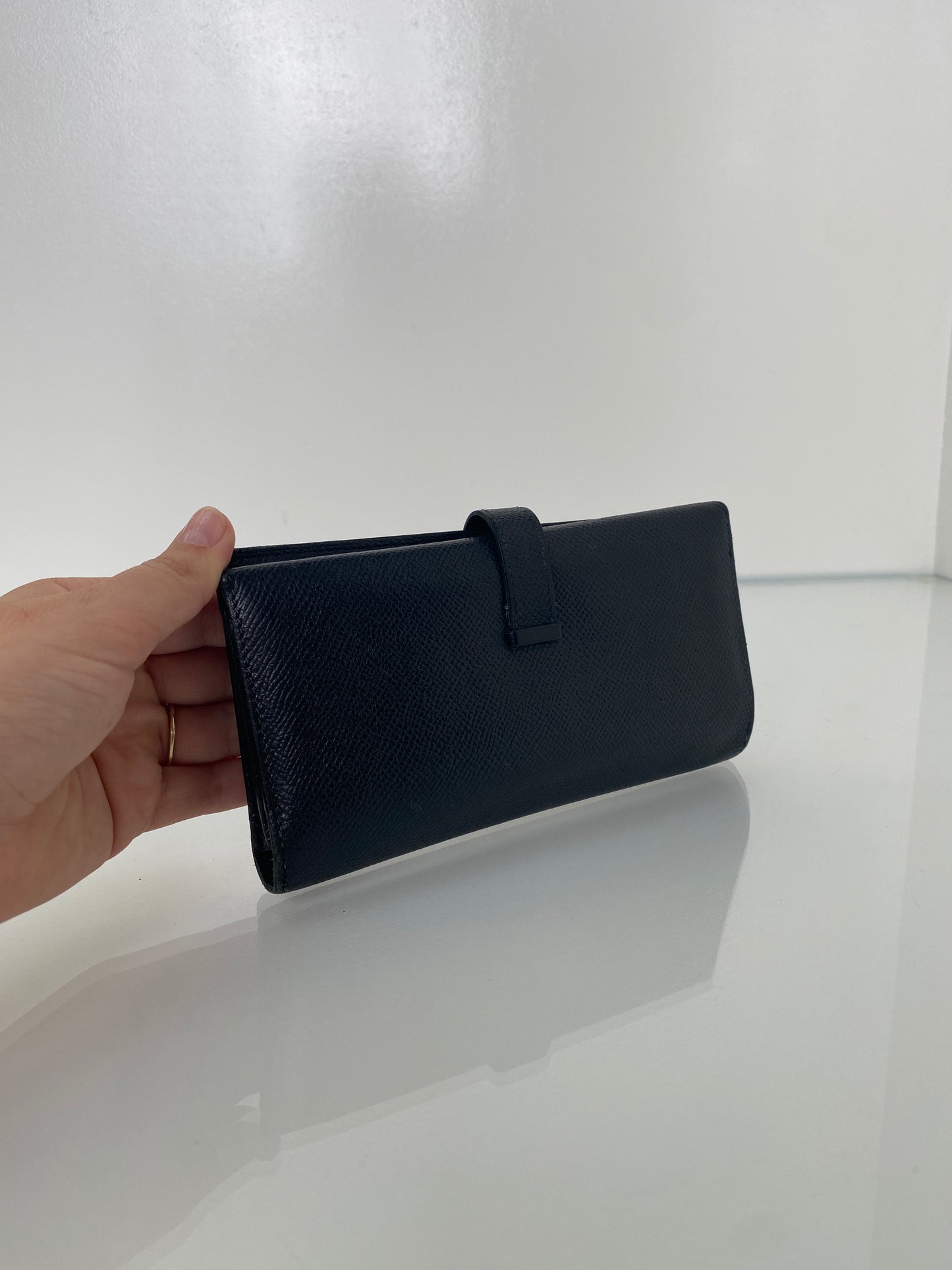 Hermes Black Epsom Bearn Wallet PHW