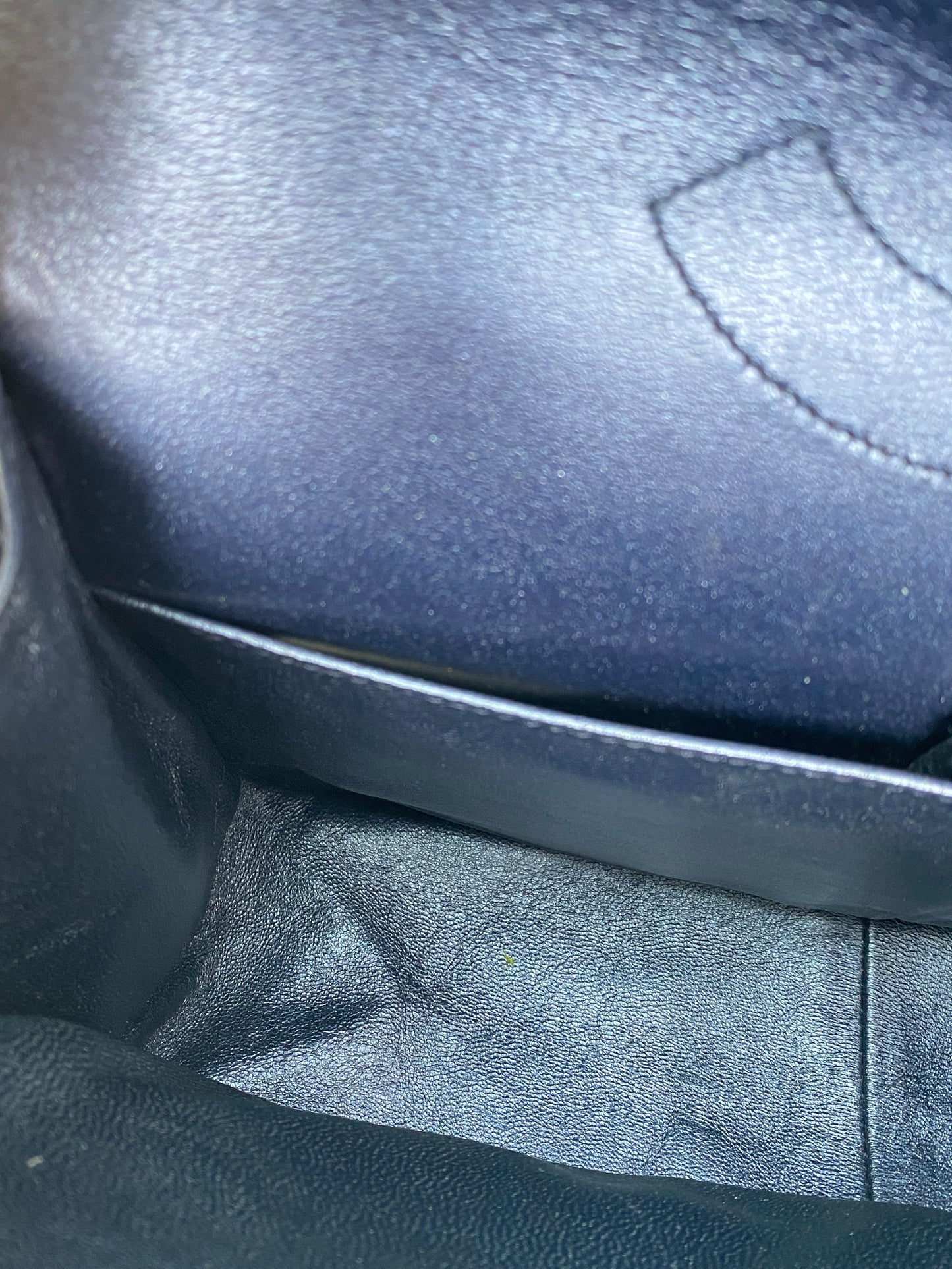 Chanel Re-Issue Navy Iridescent Crinkled Calf SHW