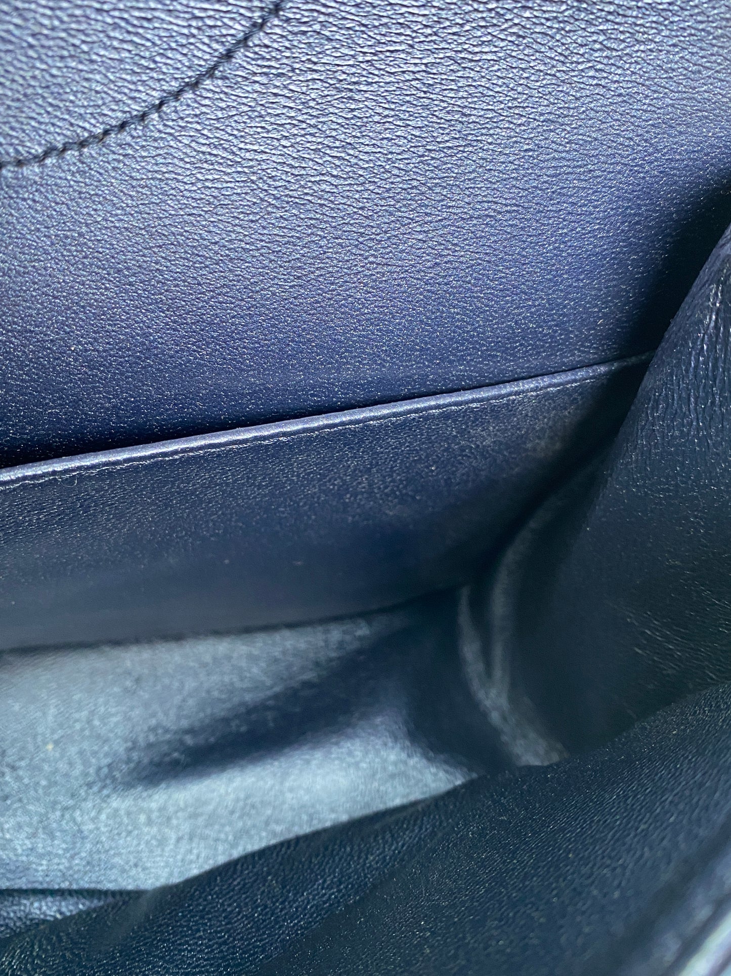 Chanel Re-Issue Navy Iridescent Crinkled Calf SHW