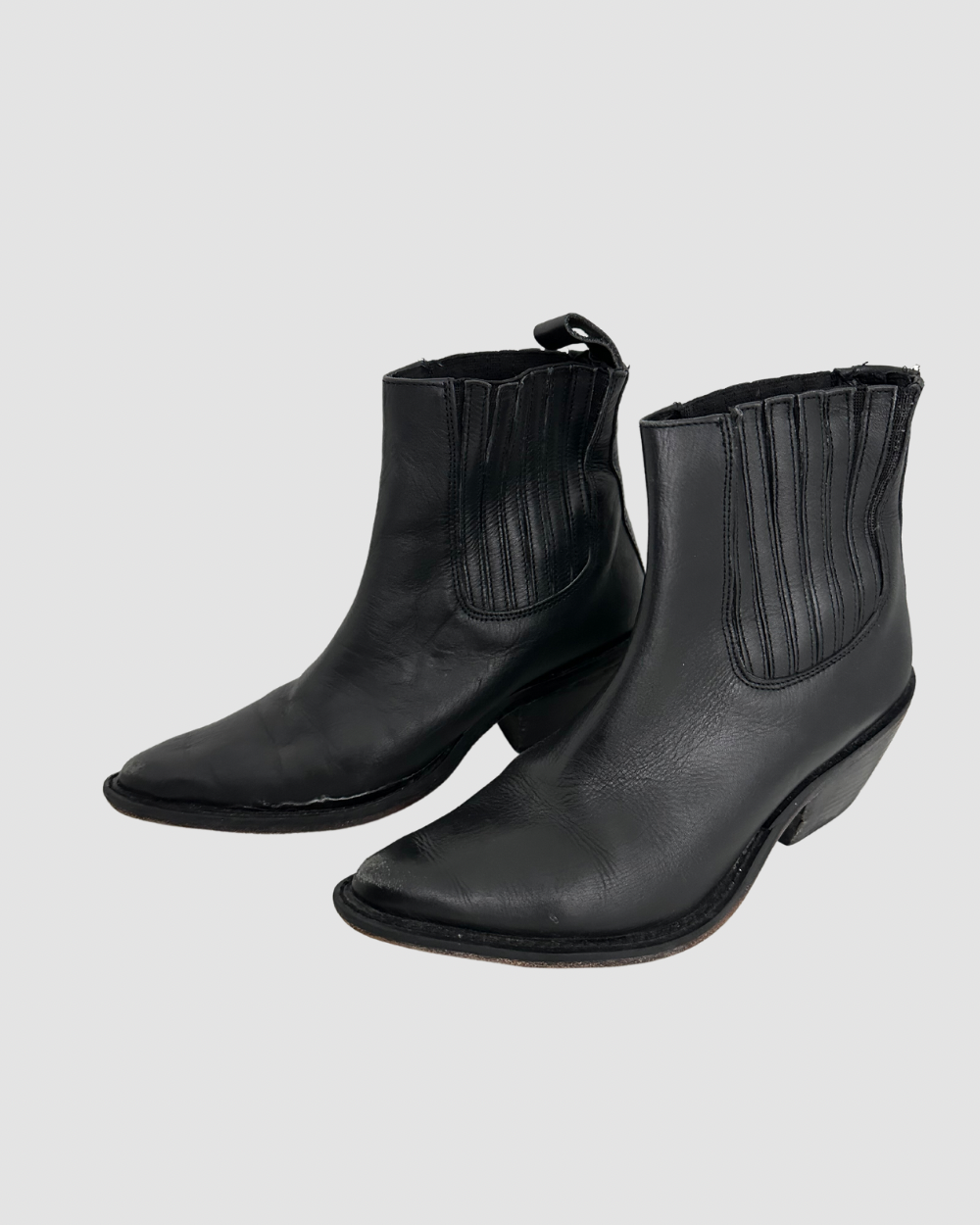 Black Leather Western Boots 9
