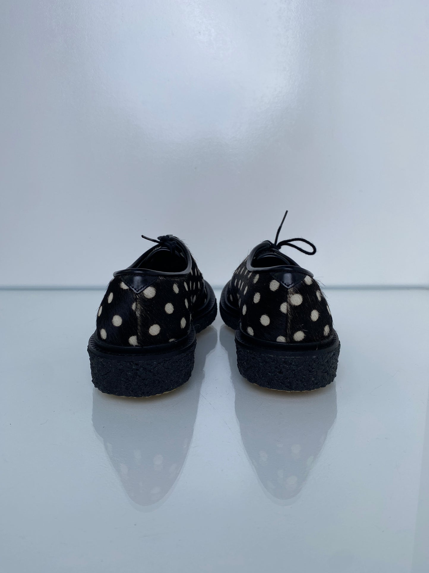 Adiev Black & White Polka Dot Loafers, 6