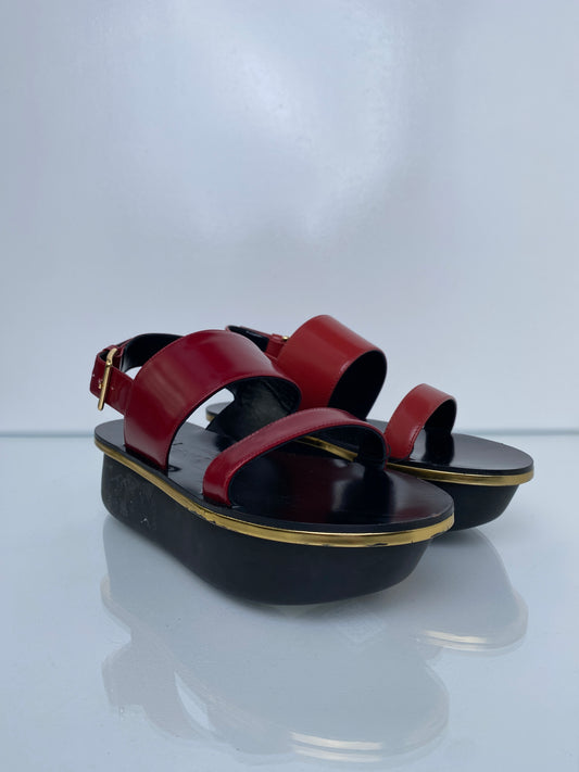 Marni Black & Red Platform Sandals, 39