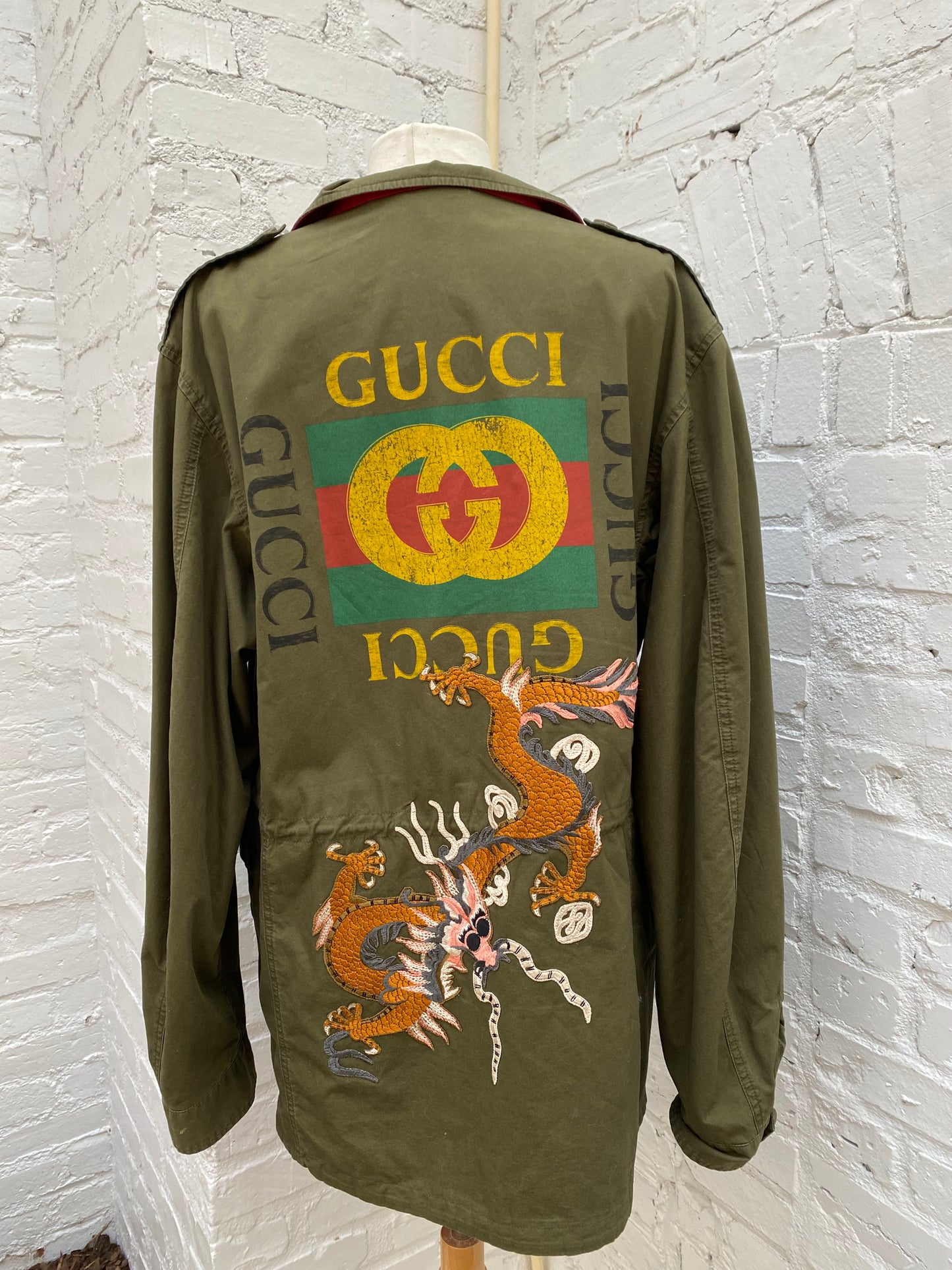 Gucci Green Dragon Army Jacket, 52