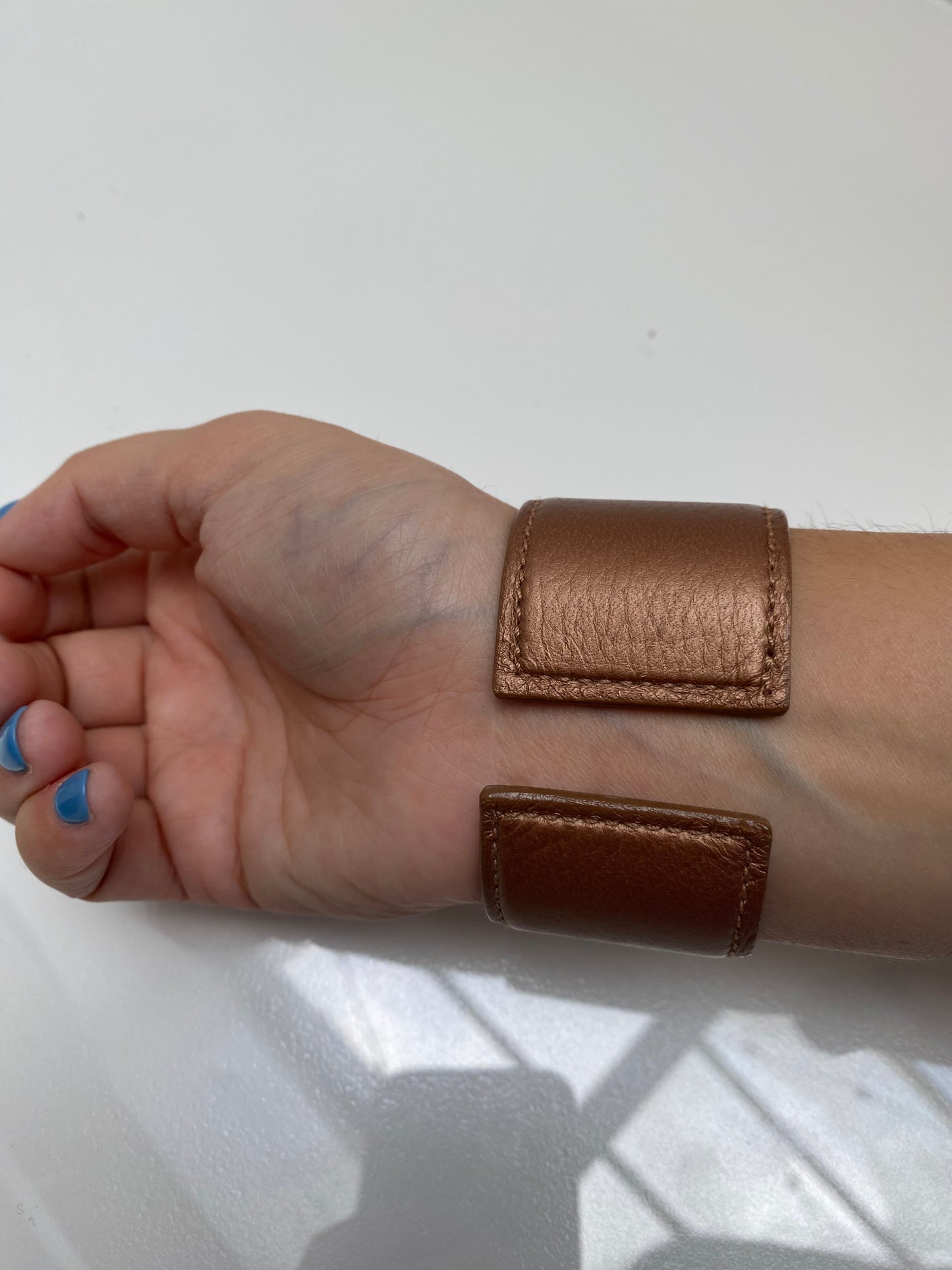 Bulgari Brown Leather Cuff