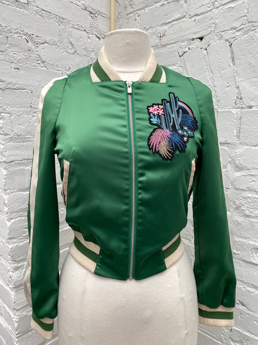 Maje Green Embroidered Jacket, 36