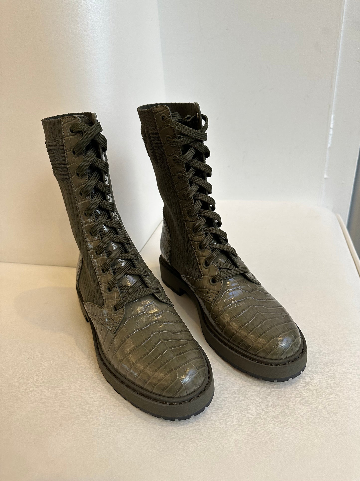 Fendi Combat Boots Green