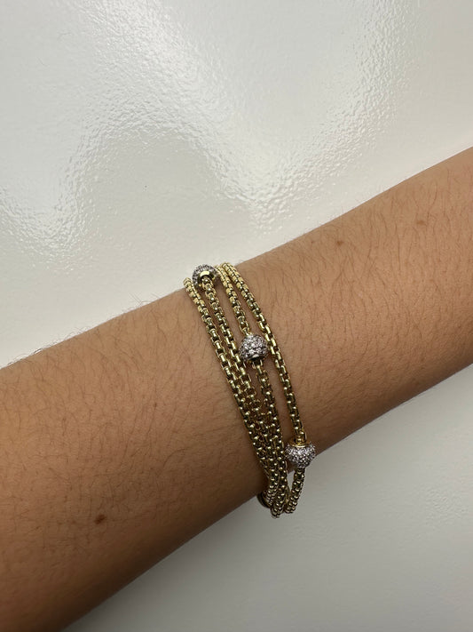 David Yurman 18KY & Diamond (1.65 CTW) Bracelet