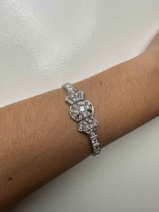 14KW Diamond (4.19 CTW) European Cut Bracelet