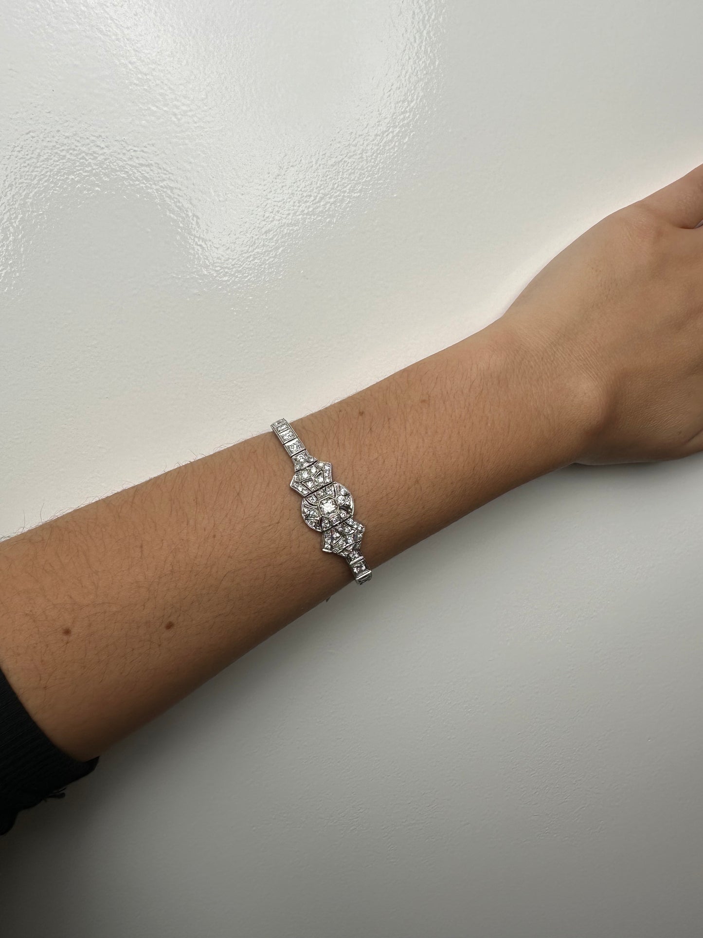 14KW Diamond (4.19 CTW) European Cut Bracelet