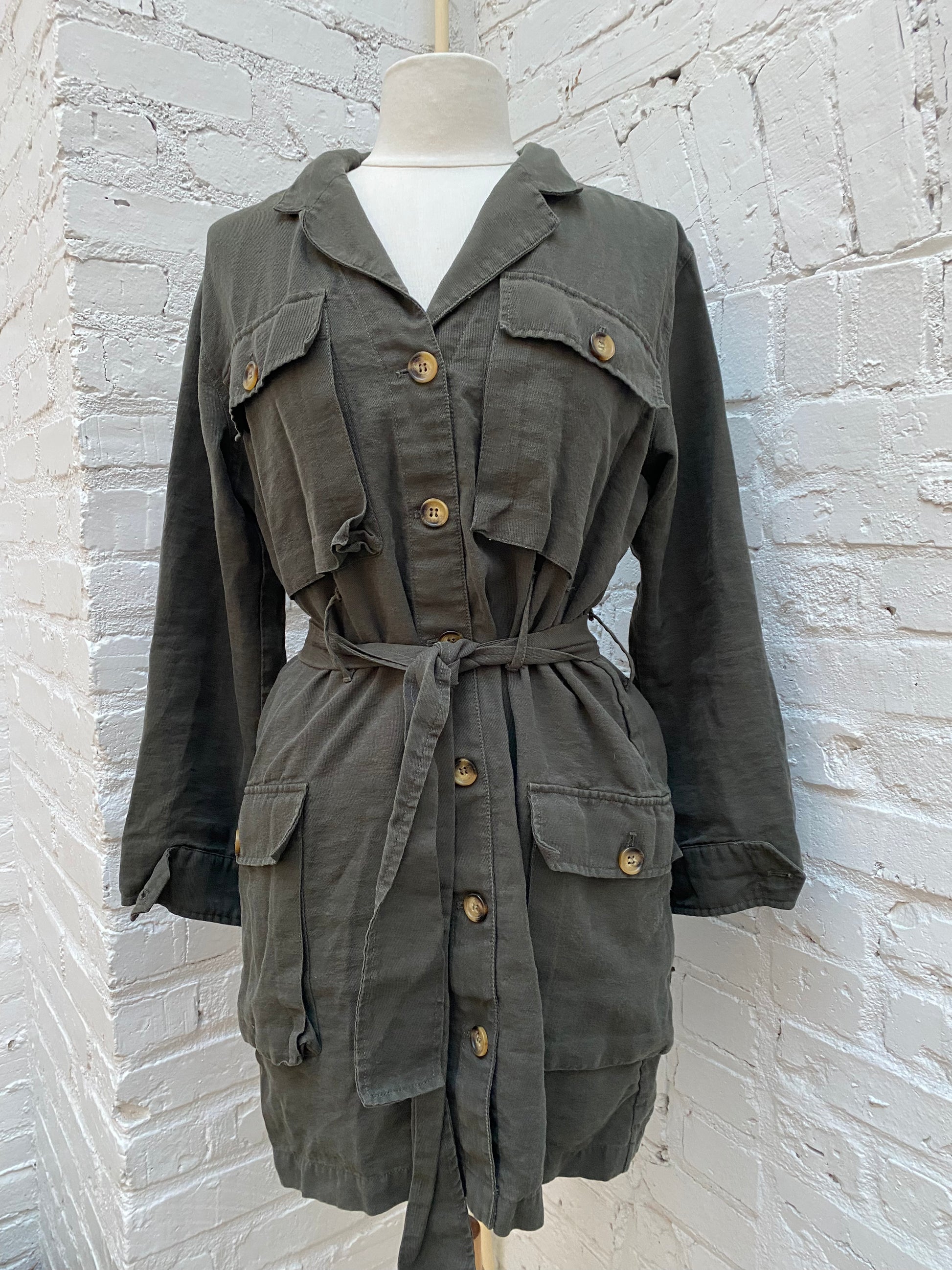 Anine Bing Army Green Dress, XS Anine Bing Army Green Dress, XS