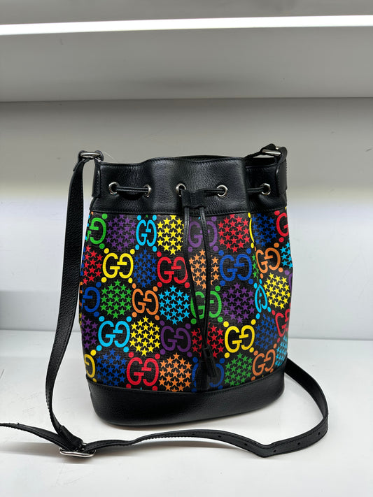 Gucci Multicolor Black Bucket Bag