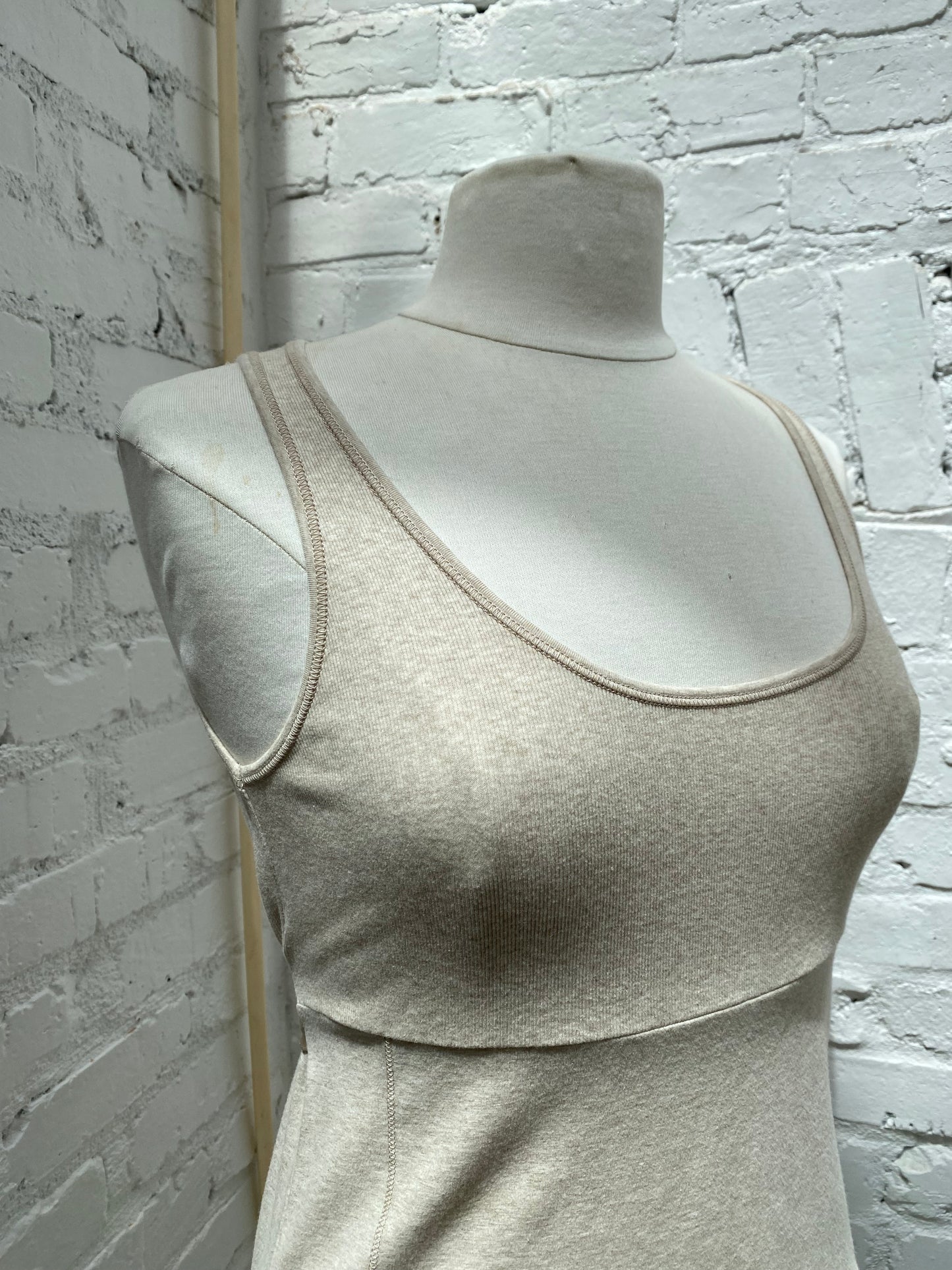 Brunello Cucinelli Tan / Cream Knit Silk Tie Tank Top, EST S