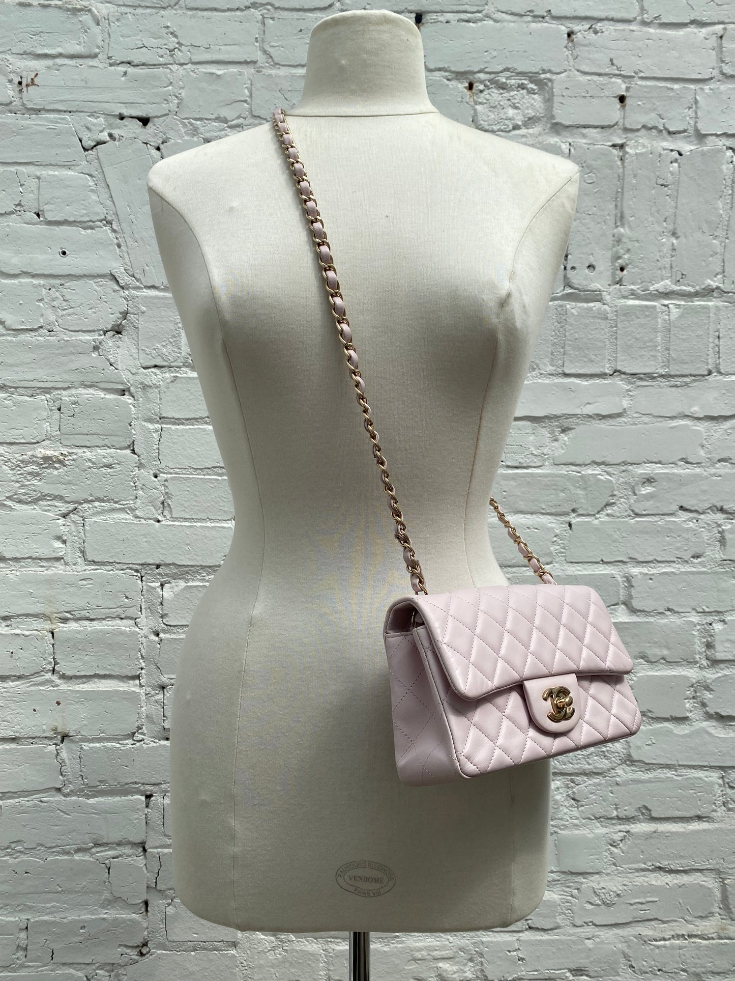 Chanel Light Pink Quilted Lambskin Mini Classic Flap Bag GHW #23