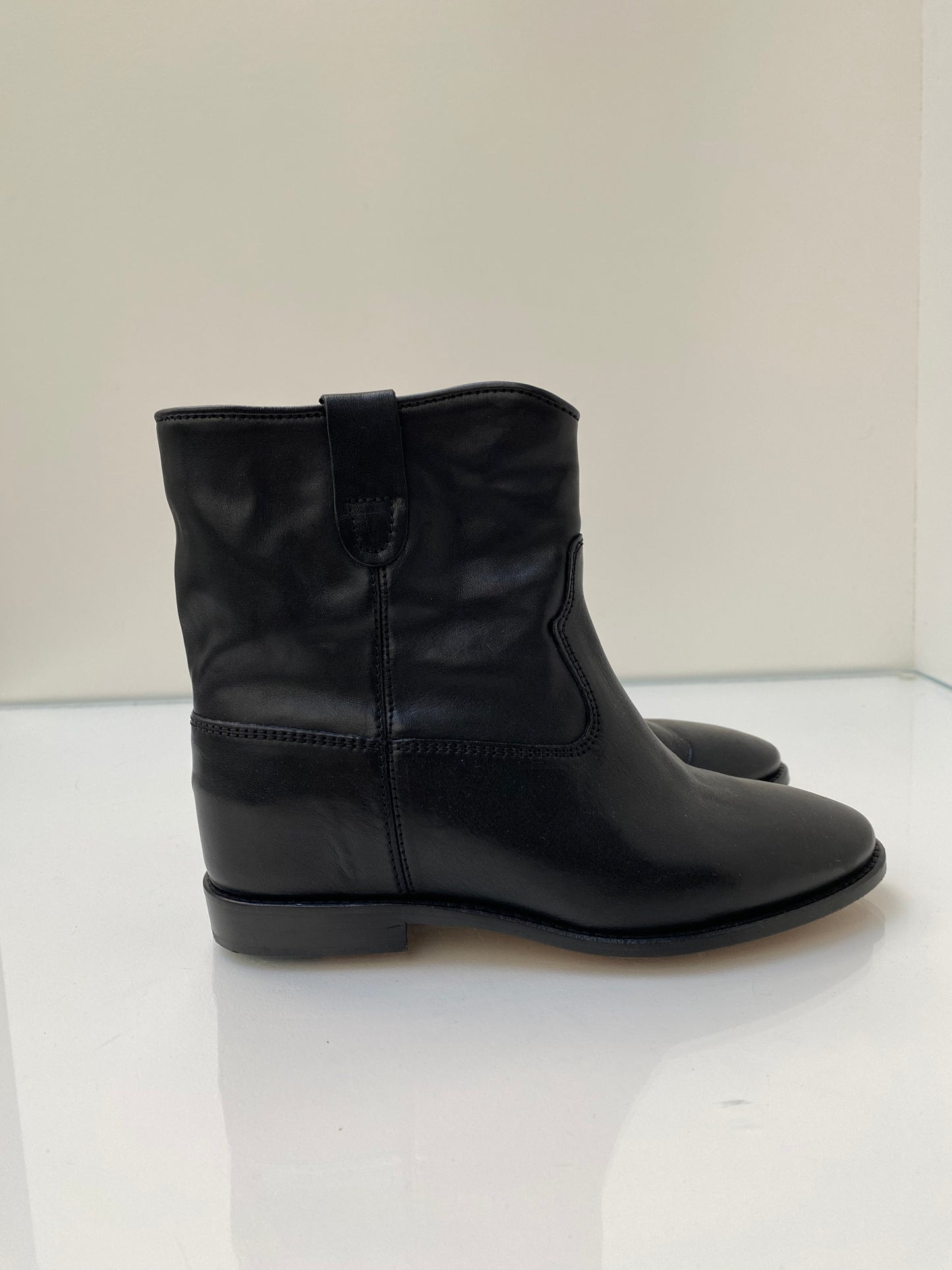 Isabel Marant Black Leather Booties, 37