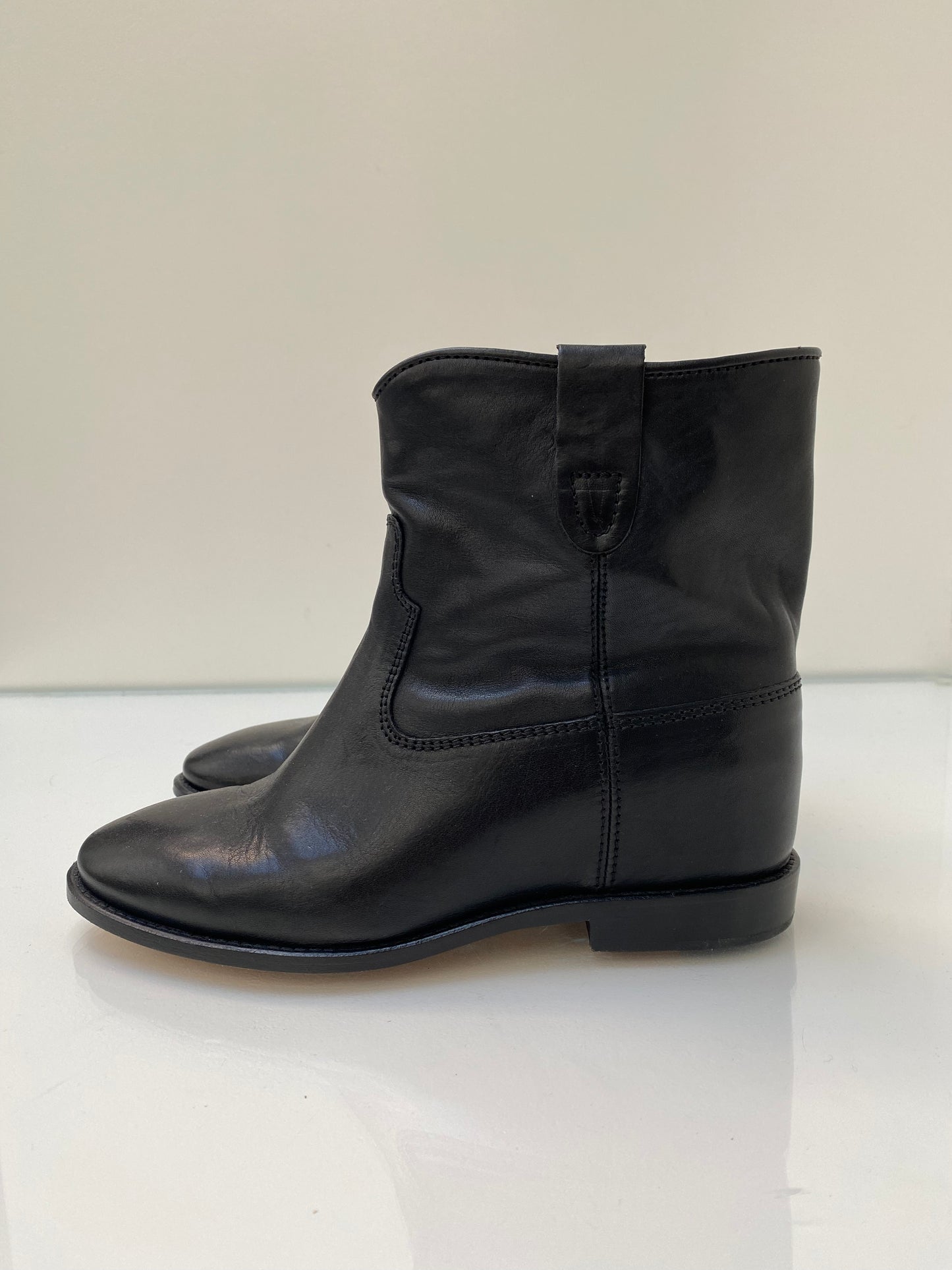 Isabel Marant Black Leather Booties, 37