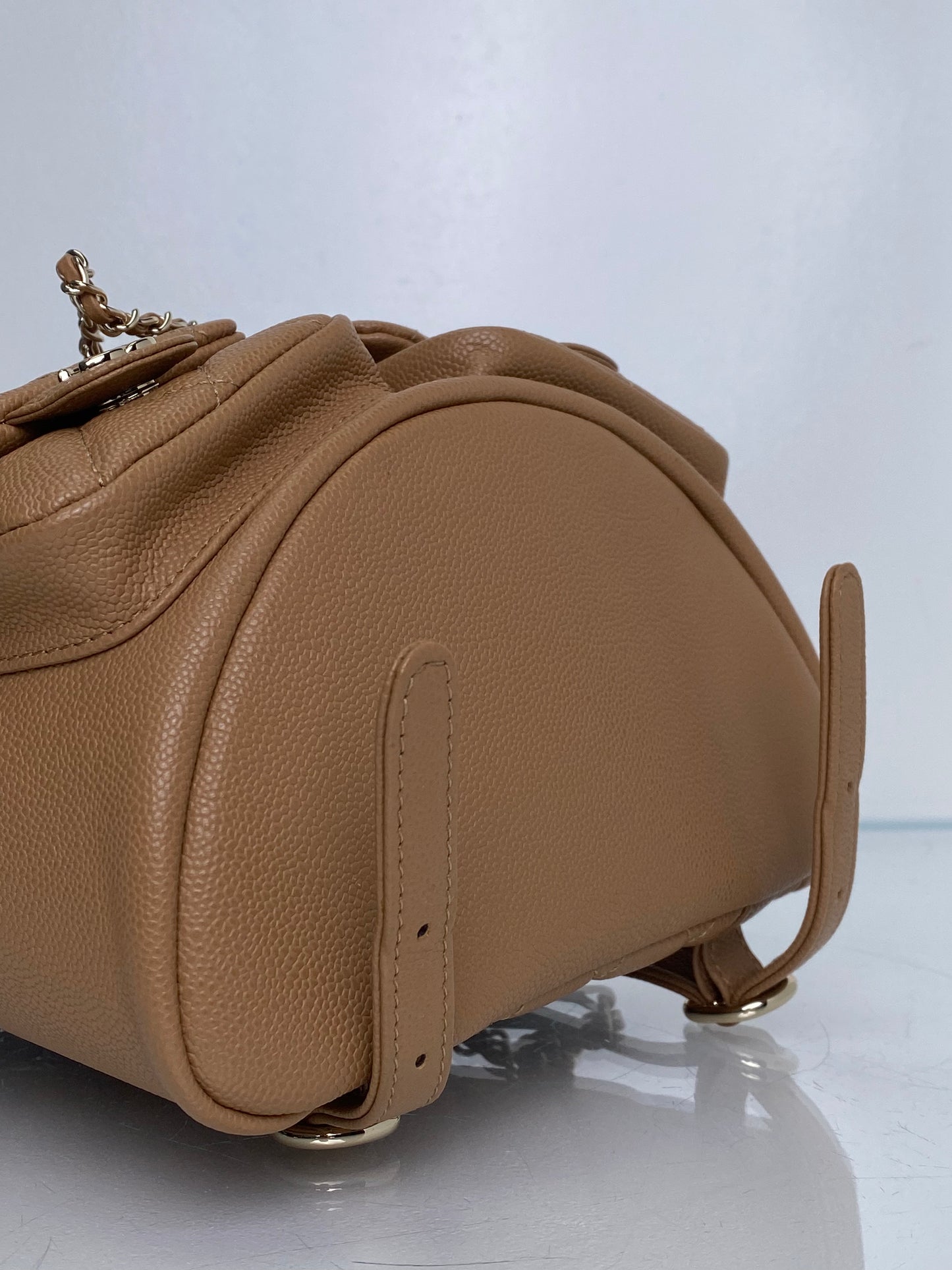 Chanel Caramel Duma Pockets Drawstring Caviar Backpack GHW