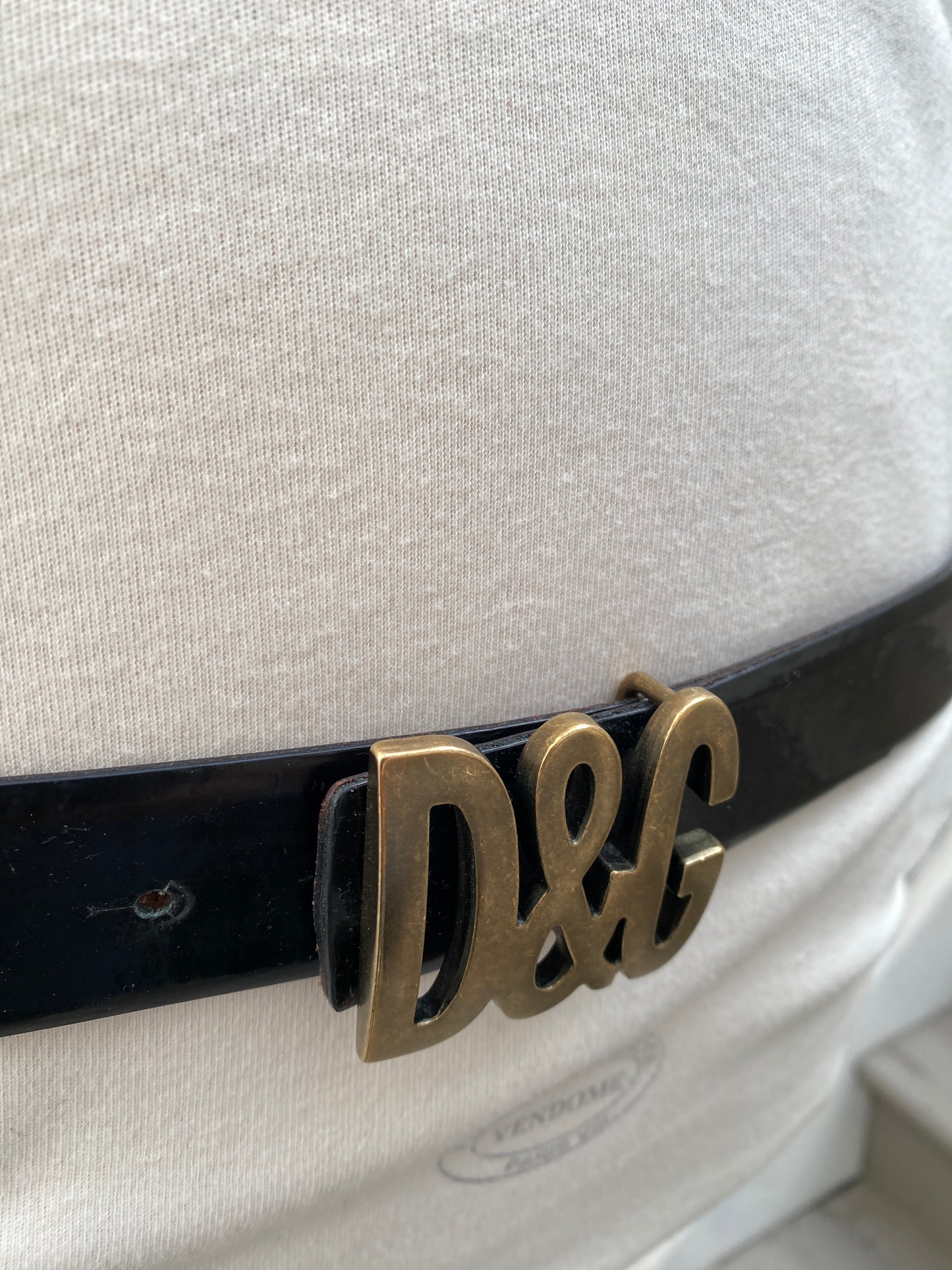 Dolce & Gabbana black belt with GHW