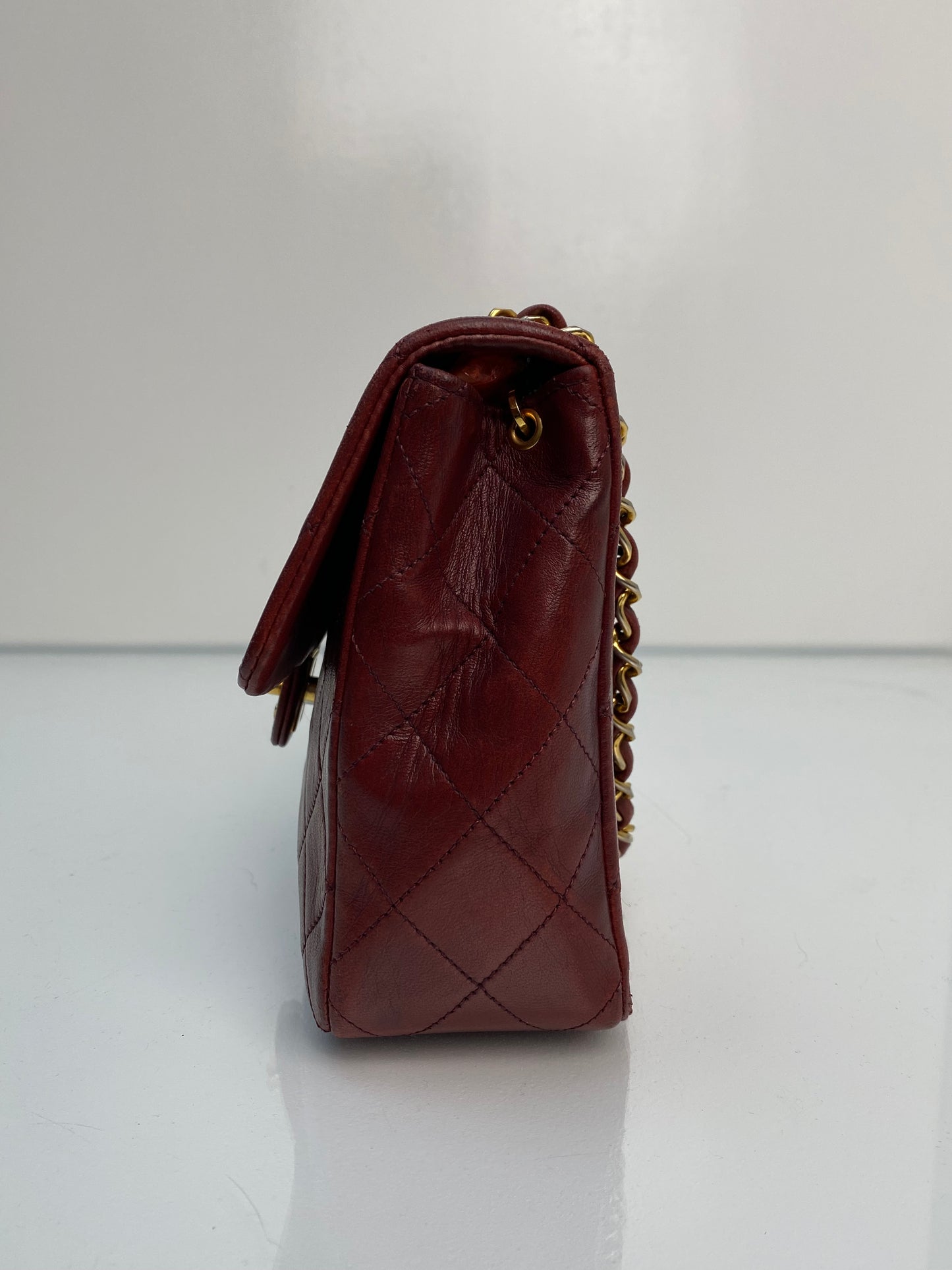 Chanel Vintage Square Burgundy 20cm Purse