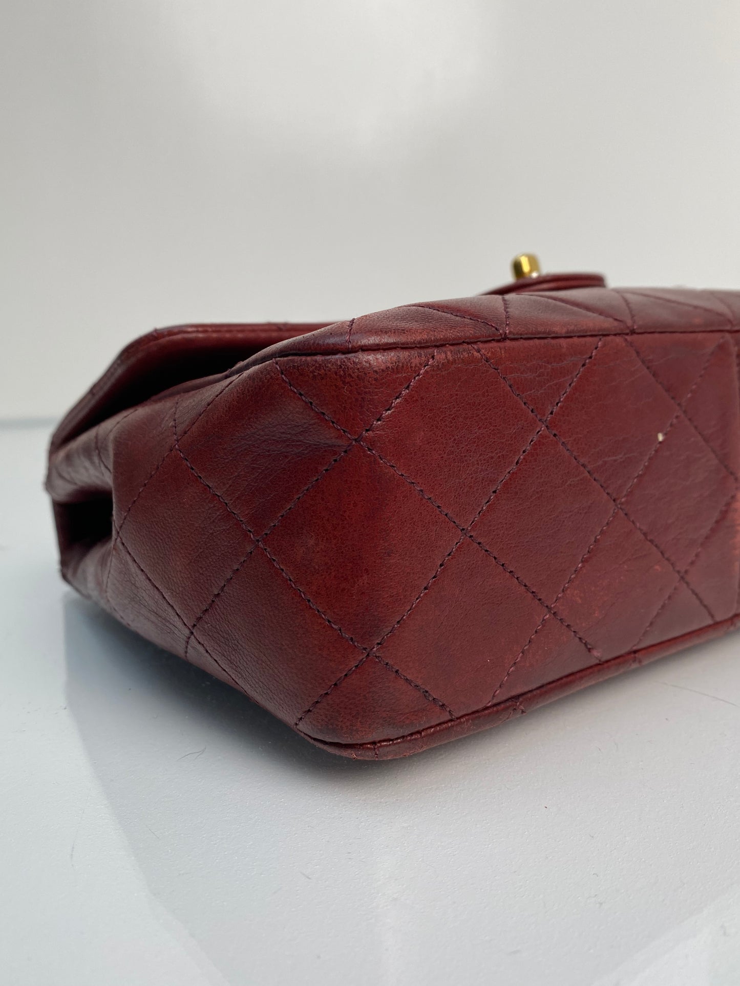 Chanel Vintage Square Burgundy 20cm Purse