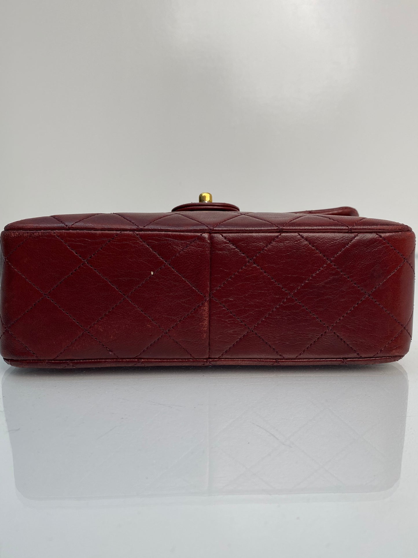 Chanel Vintage Square Burgundy 20cm Purse