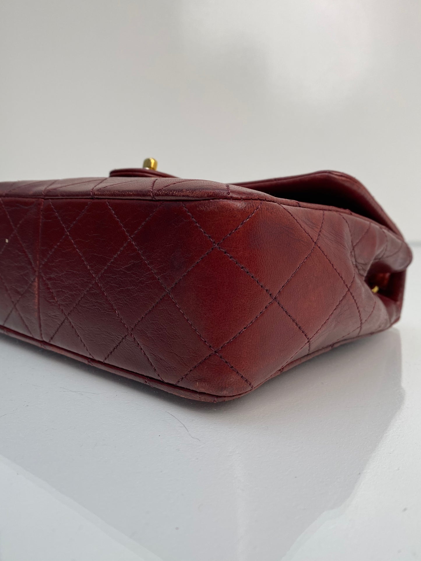 Chanel Vintage Square Burgundy 20cm Purse