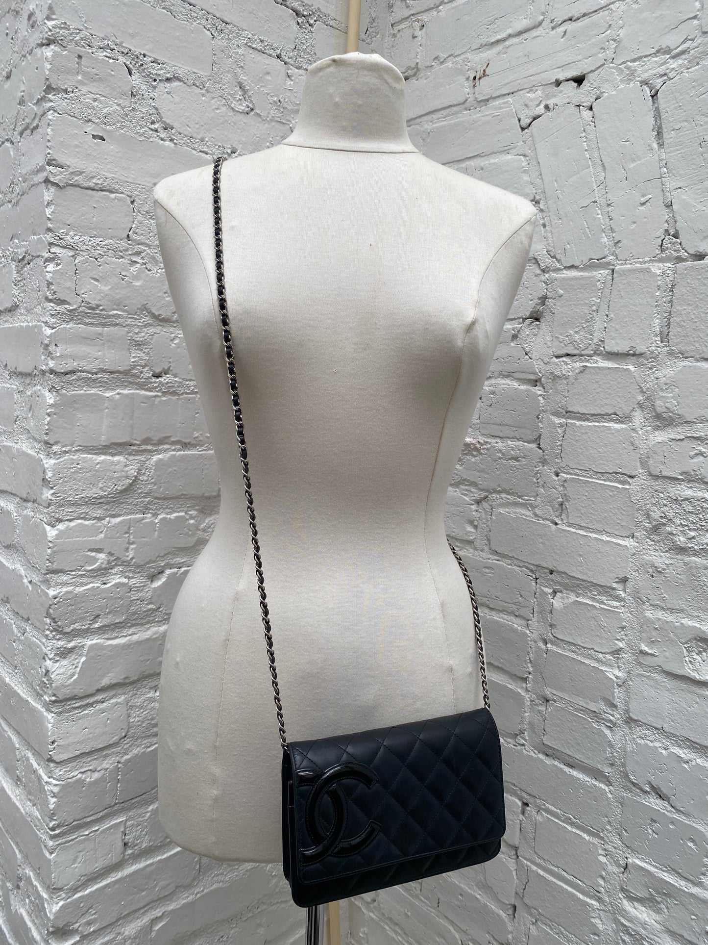 Chanel Black Quilted Cambon Wallet On Chain Bag SHW #15