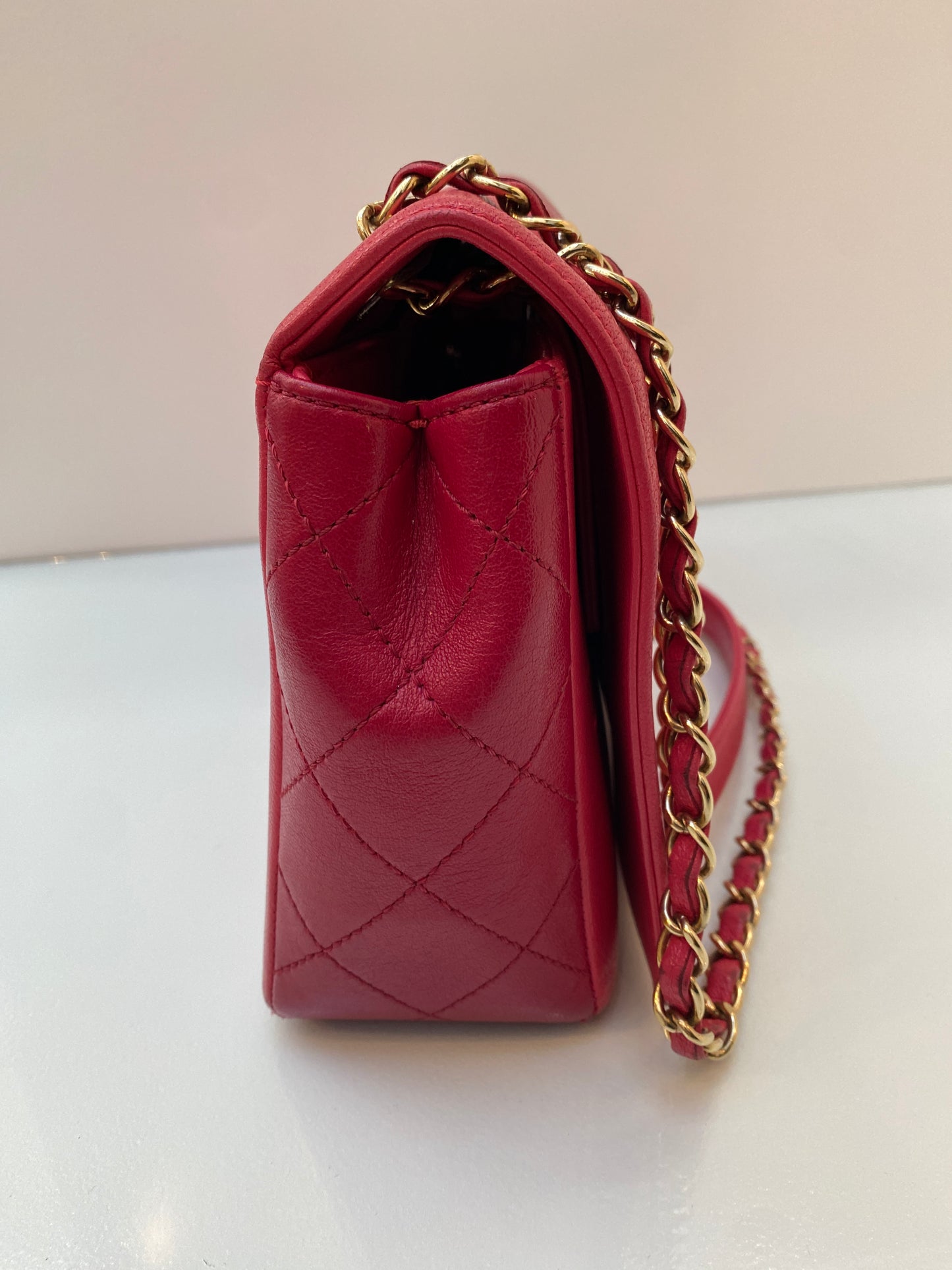 Chanel Hot Pink Lambskin Leather Mademoiselle Flap Bag GHW
