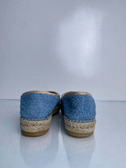 Gucci Blue Terrycloth & Cream GG Espadrilles, 40
