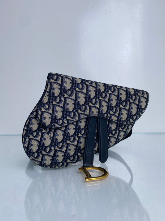 Dior Navy Oblique Bum Bag GHW
