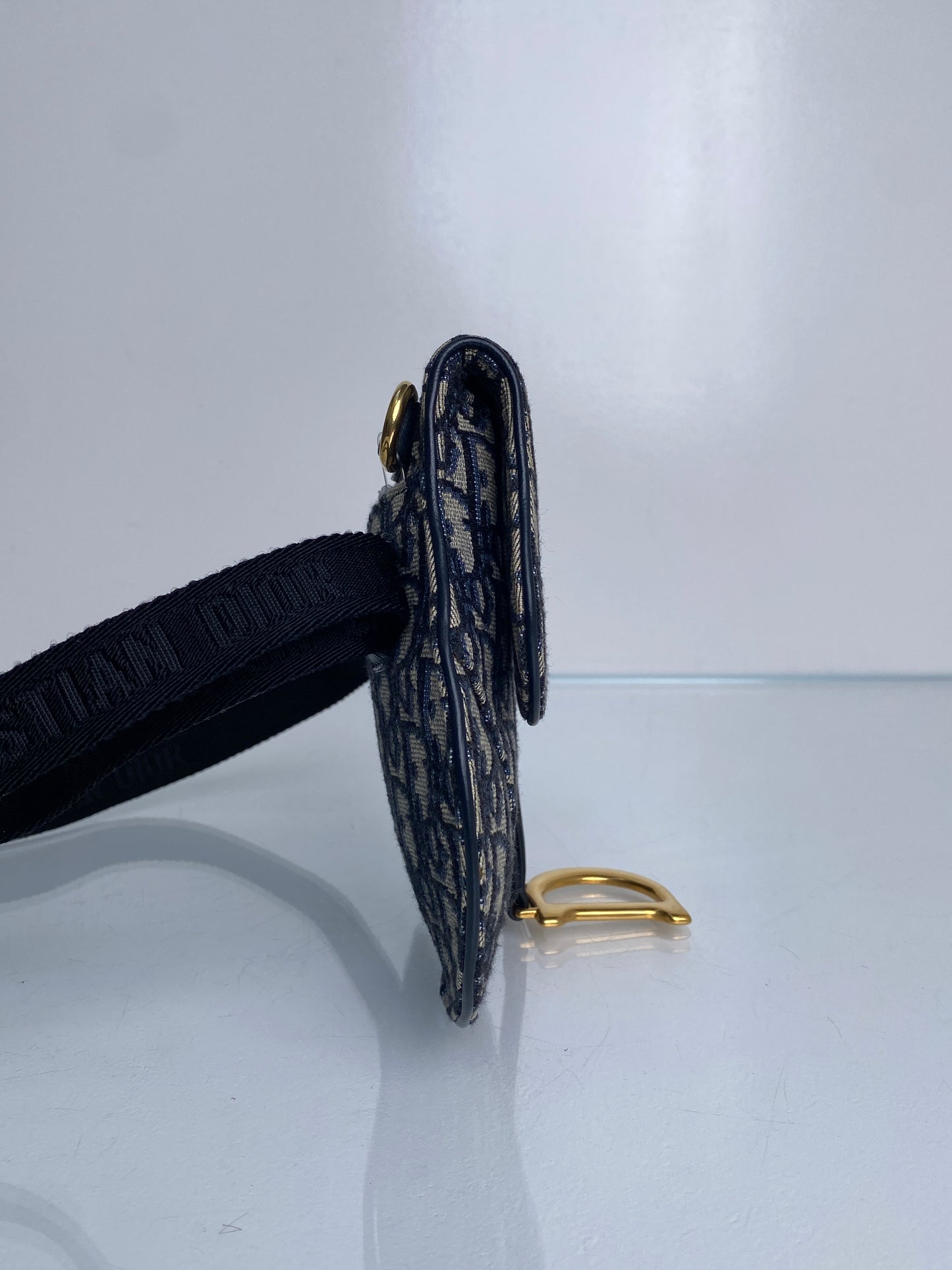 Dior Navy Oblique Bum Bag GHW