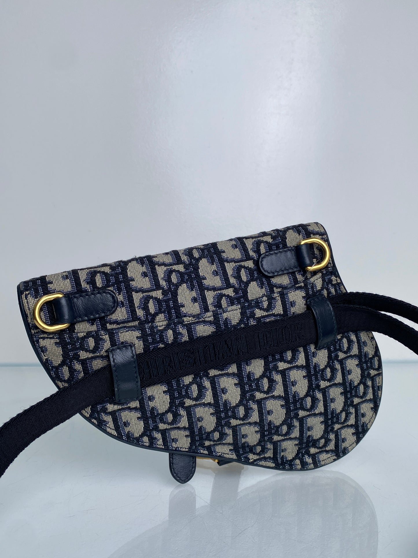 Dior Navy Oblique Bum Bag GHW