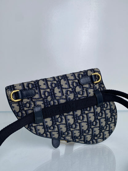 Dior Navy Oblique Bum Bag GHW