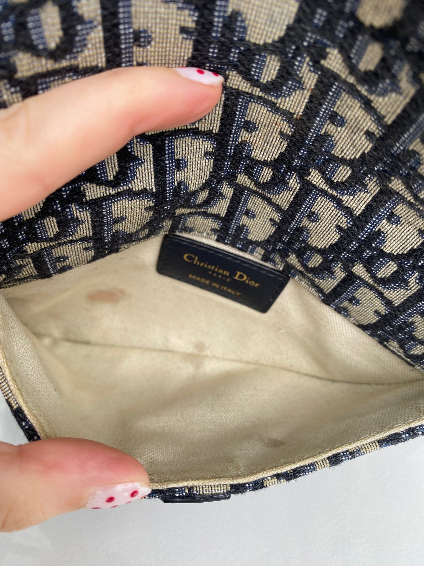 Dior Navy Oblique Bum Bag GHW