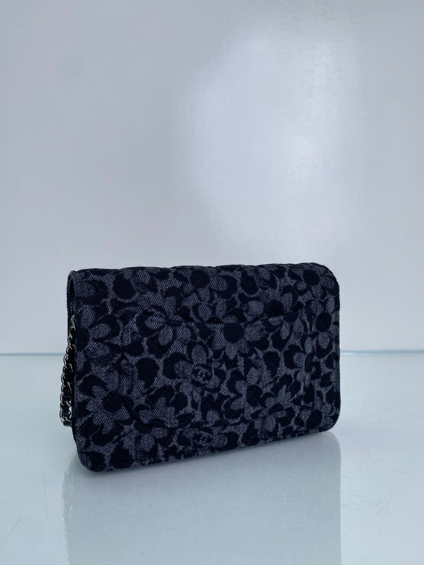Chanel Denim Floral CC Wallet On Chain Bag RHW
