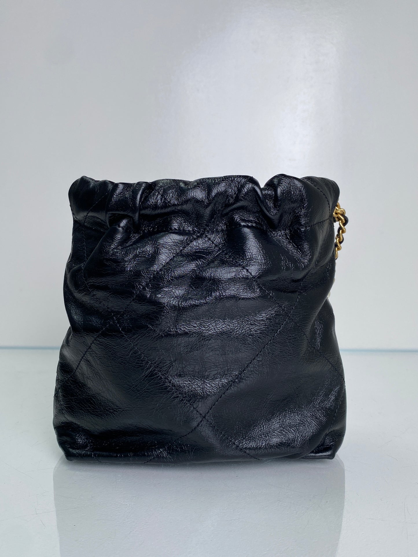 Chanel 22 Mini Black Pearl Chain Strap Bag GHW