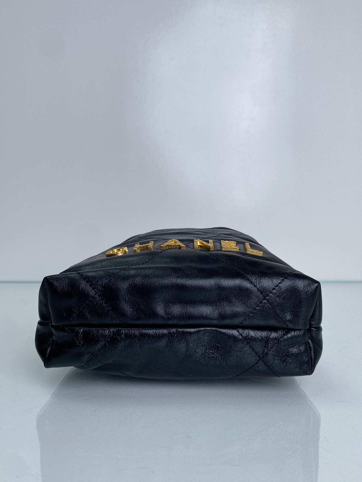 Chanel 22 Mini Black Pearl Chain Strap Bag GHW