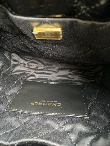Chanel 22 Mini Black Pearl Chain Strap Bag GHW