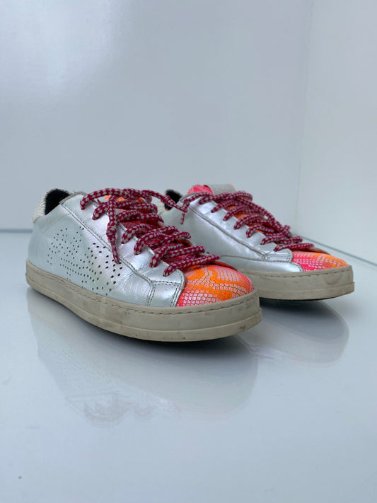 P448 Irridescent, Pink, & Orange Sneakers,  36