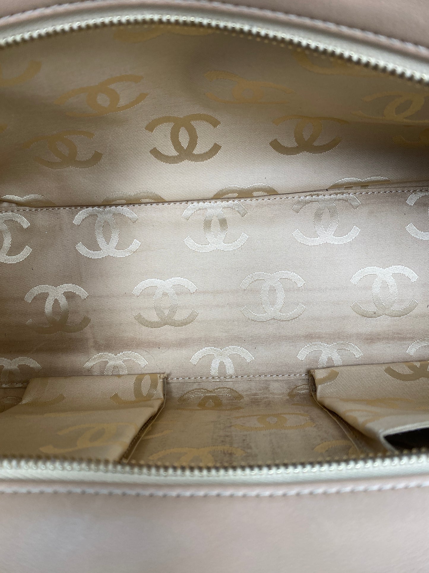 Chanel Beige CC Quilted Bowler Bag