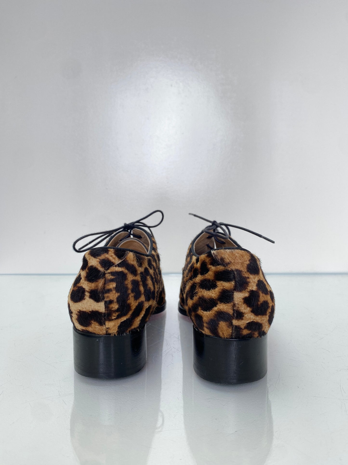 Christian Louboutin Leopard Pony Hair Loafers, 39