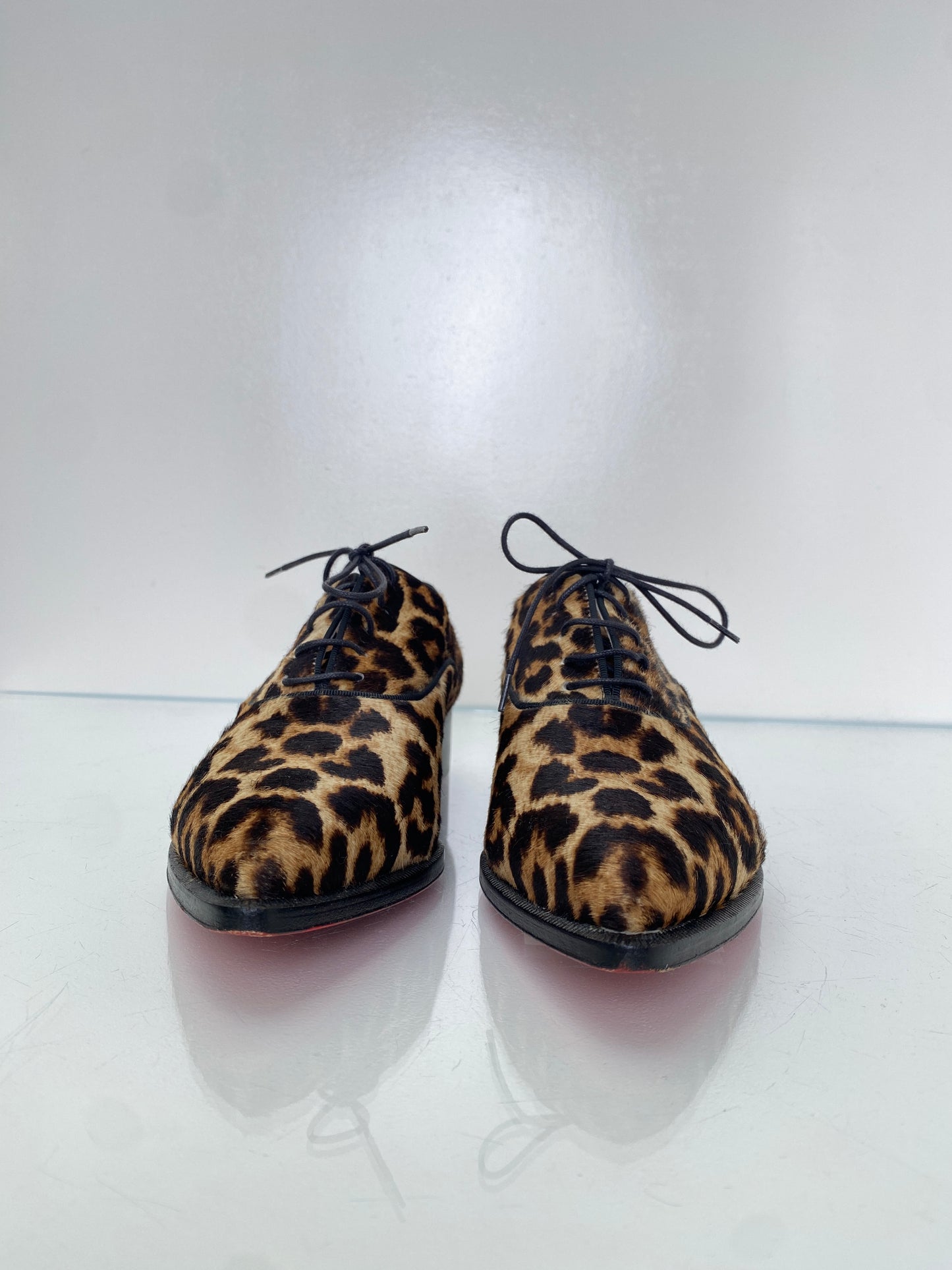 Christian Louboutin Leopard Pony Hair Loafers, 39