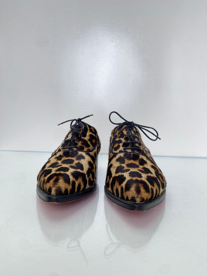 Christian Louboutin Leopard Pony Hair Loafers, 39
