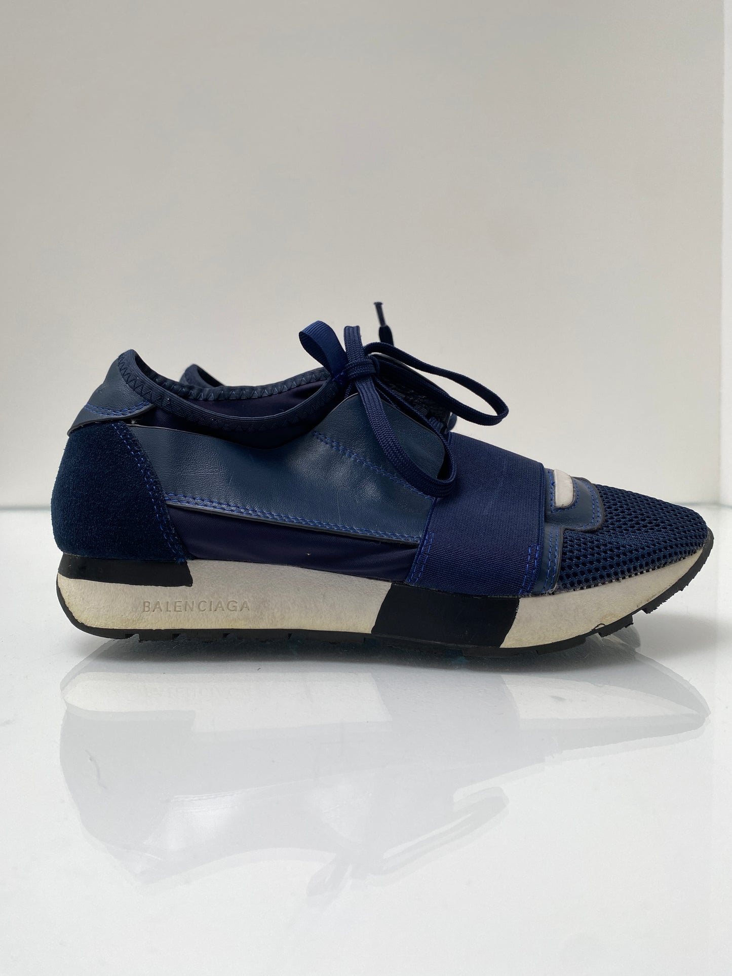 Balenciaga navy sneakers, Sz 37