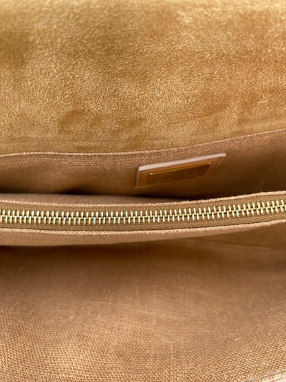 Fendi Tan, Green, & Pink Exotic Long Clutch (As Is)