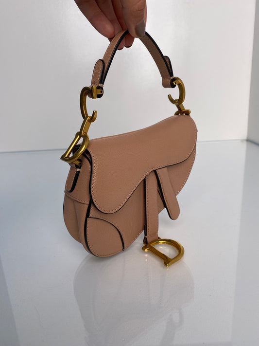 Christian Dior Nude Mini Saddle Bag GHW